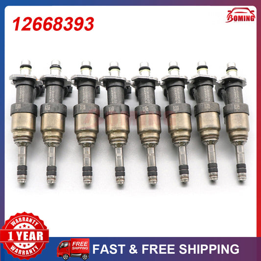 12668393 Set of 8 Fuel Injectors GDI for 14-18 for Chevy for GMC for Yukon GM Trucks 6.2L V8
