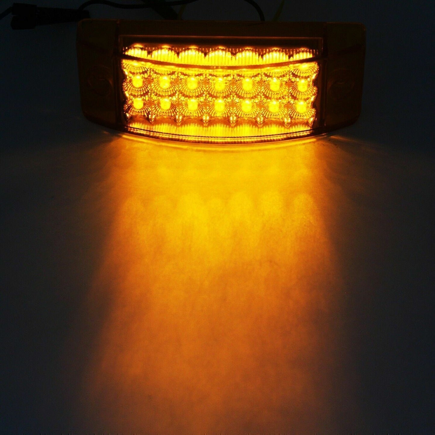 2x 6 Rectangular 21 LED Amber Truck Marker Clearance Light Surface Mount Sealed