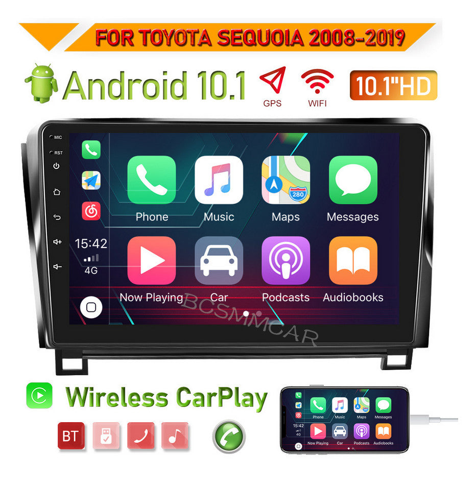 Car Radio For Carplay Stereo GPS Navi 2G+64G Fit for Toyota Sequoia 2008-2019