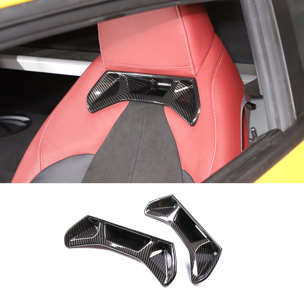 4 Carbon fiber ABS door safety lock switch frame decoration suitable for Hummer H2 2003-07
