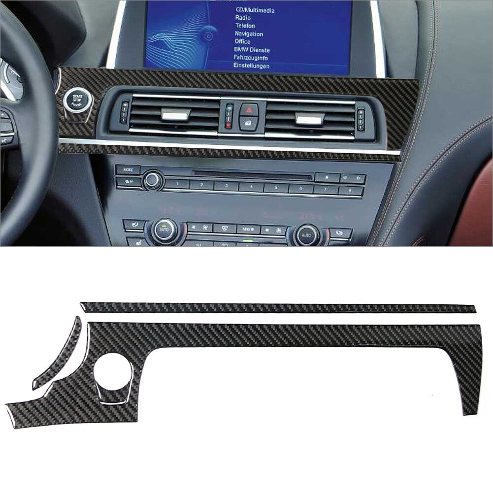 20Pcs Carbon Fiber Central Console Kit Cover Trim for BMW 6 Series F12 F13 11-18