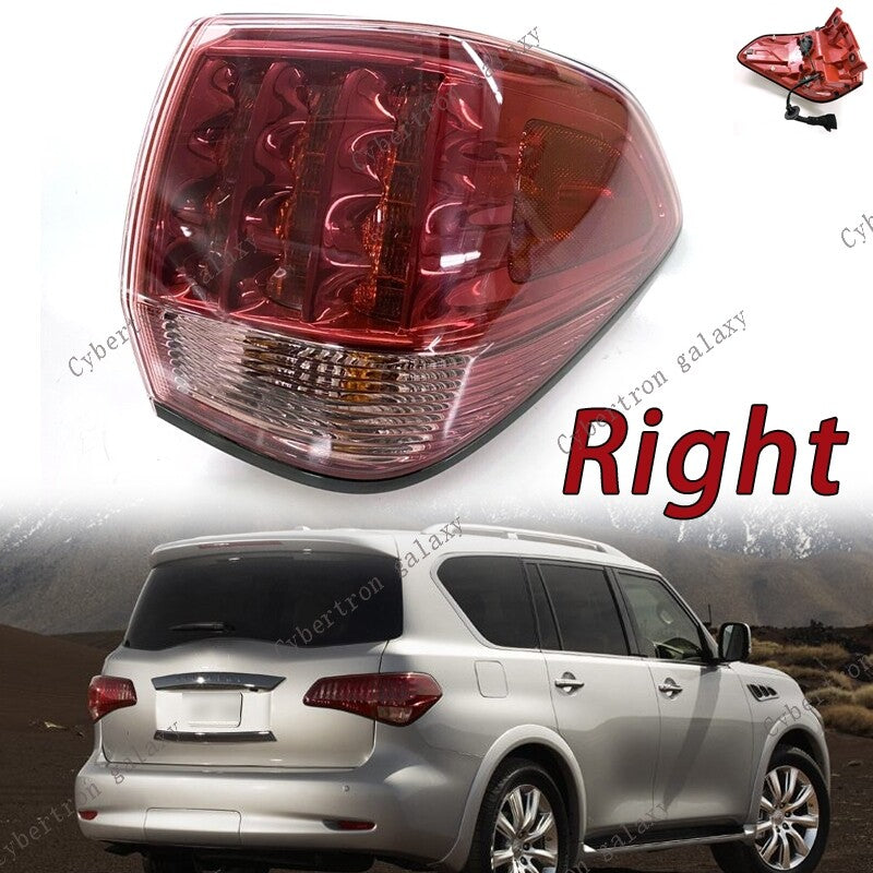 Taillight and brake lights applicable to for Infiniti QX56 (2011-13) and for Infiniti QX80 (2015-17).