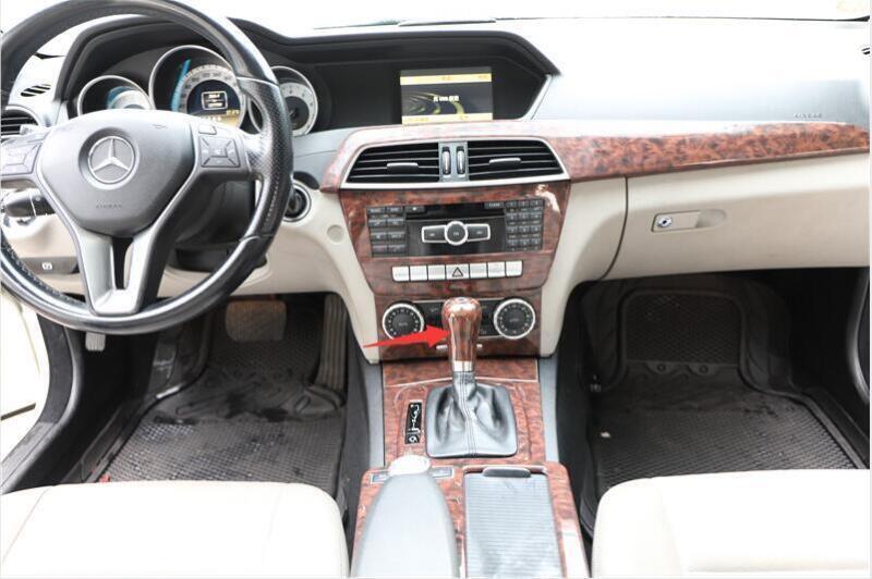 Agate Wood Grain ABS Console Gear Shift Knob Cover Trim for Benz C-Class 10-14