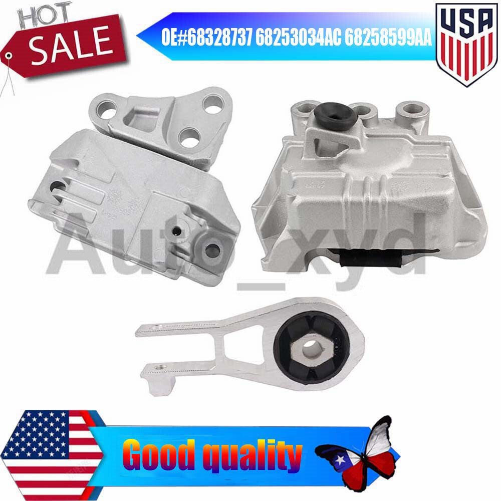 3PCS Engine Mounts Transmission Mount for Jeep Renegade 2.4L L4 2015-2020 16