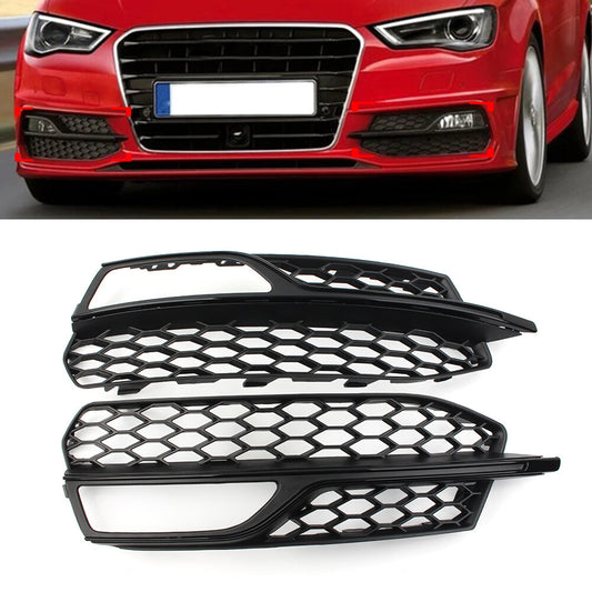 Honeycomb Mesh Front Bumper Fog Light Grille Cover Fit for Audi A3 S3