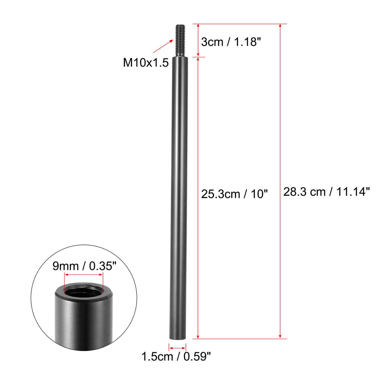 10 M10X1.5 Car Gear Shift Knob Extender Extension Lever for Honda Aluminum