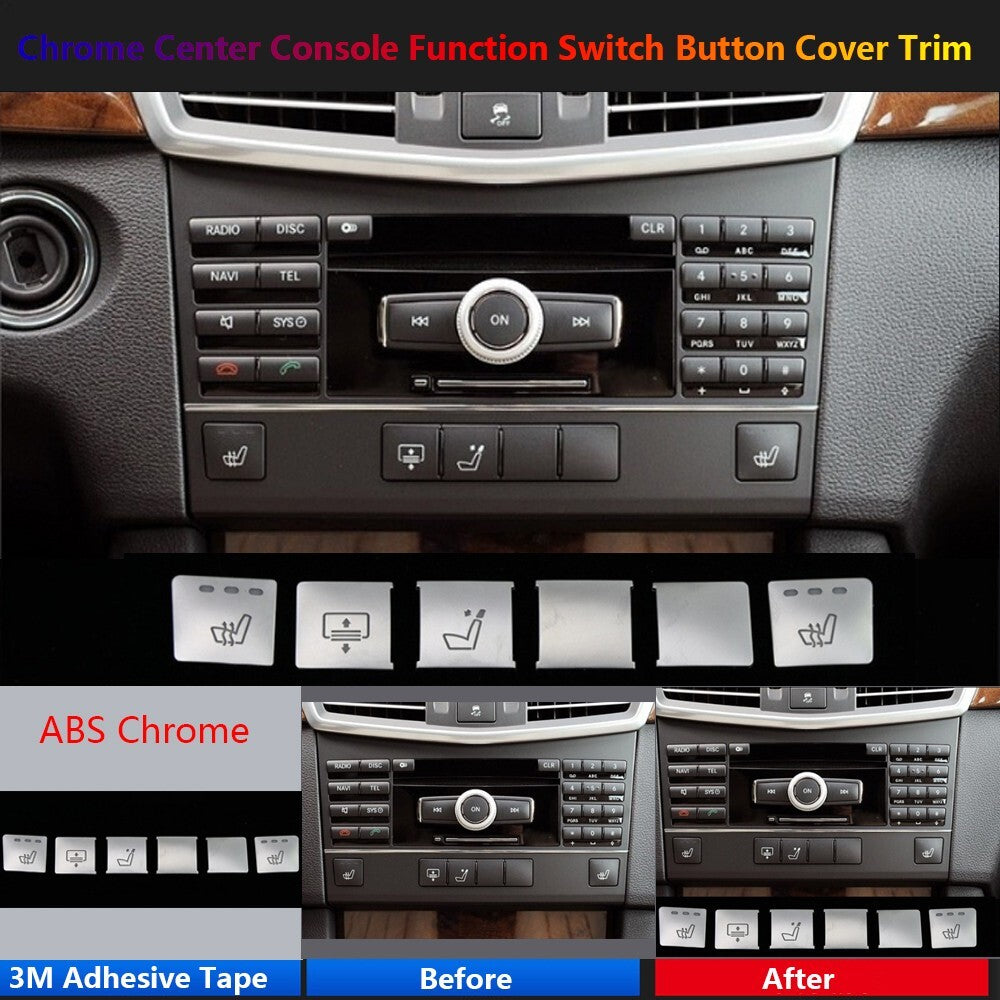 6 x for Mercedes-Benz W212 Center Console for Seat Heater Function Switch Cover Trim