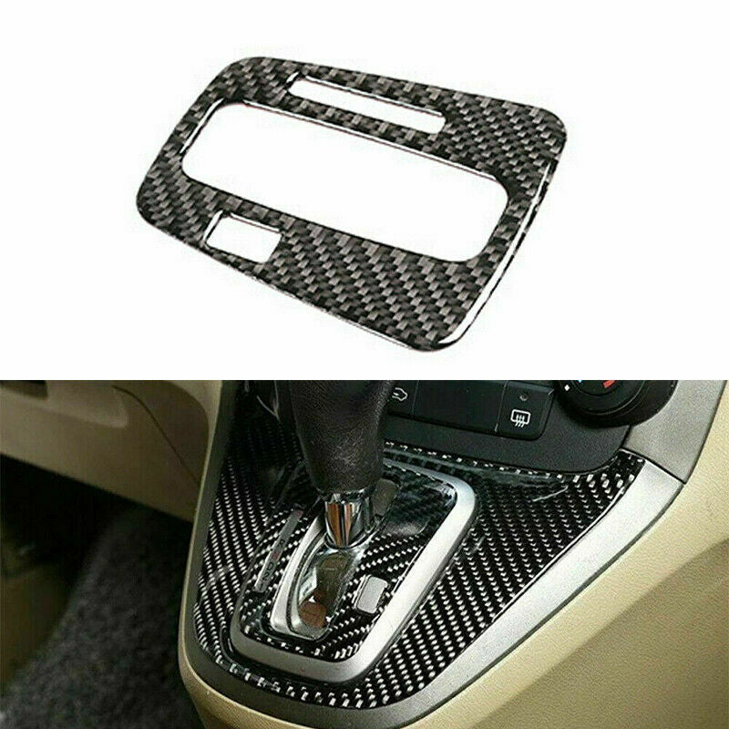 1pc Carbon Fiber Gear Shifter Panel Cover Trim for Honda CR-V CRV 2007-2011