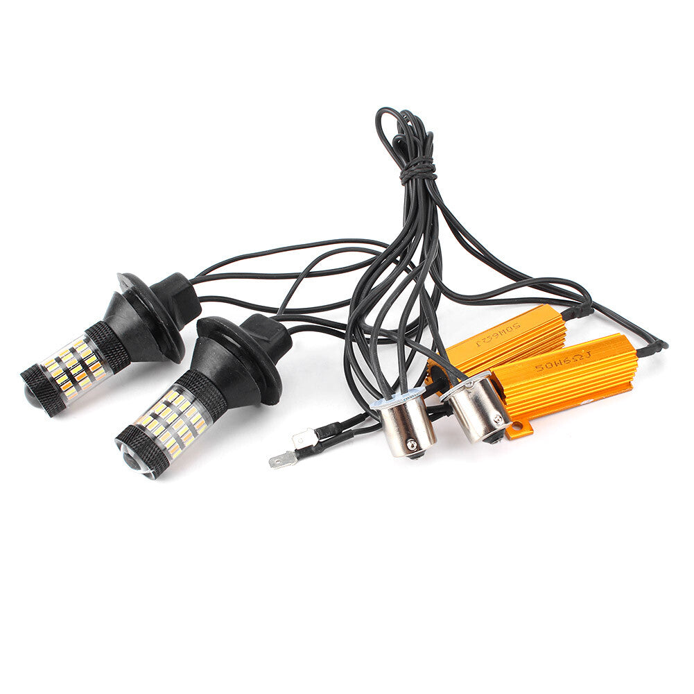 Dual-Color Switchback LED Front Turn Signal Lights Bulbs 2Pcs 1156 P21W Auto