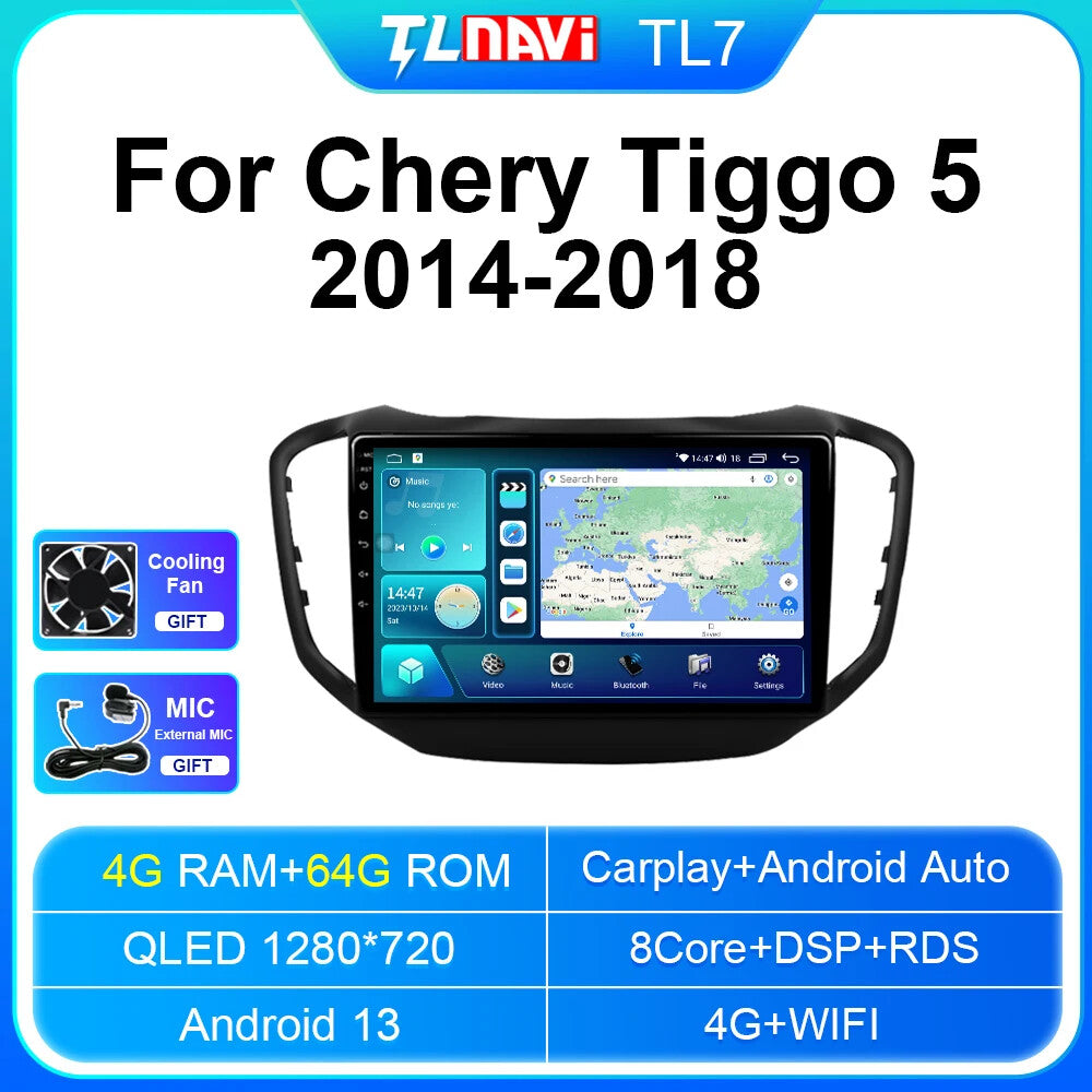for Chery Tiggo 5 2014-2018 CarPlay Car Radio GPS Multimedia Video Player Screen