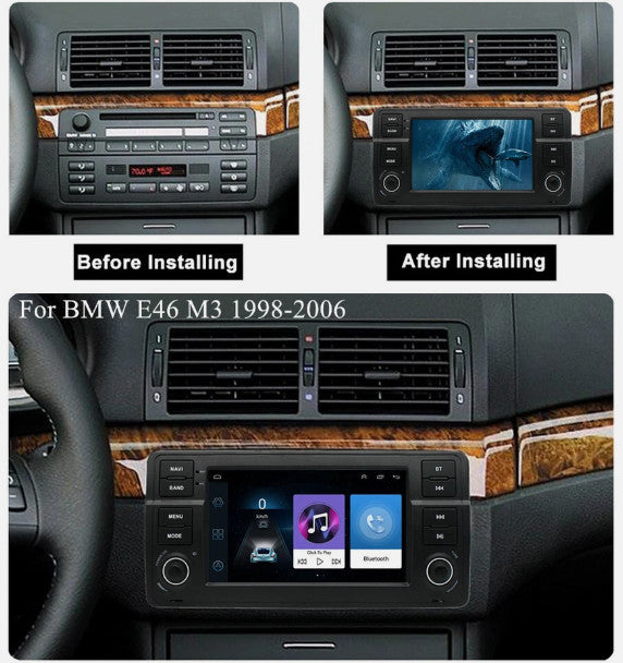 Touch Screen Car Radio CarPlay WiFi GPS for BMW E46 2-Door Convertible 1999-2006