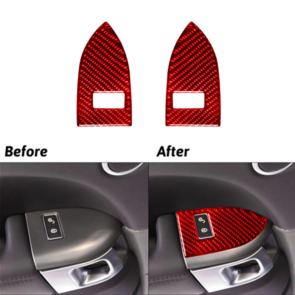Red Carbon Fiber Rear Door Memory for Seat Switch Trim For Land for Range Rover Sport