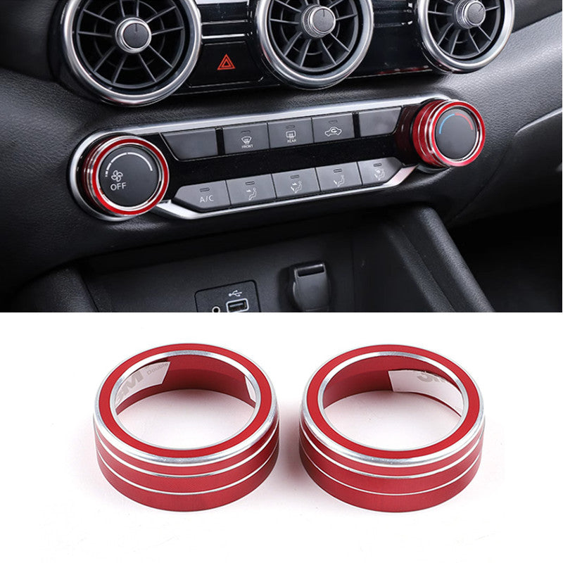 Suitable for Nissan Sentra 2020-2024, red console air conditioning control knob ring cover.