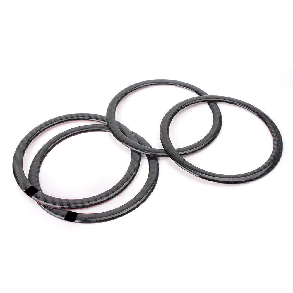 Car Door Speaker Loud Cover Sticker Ring Trim Carbon Fiber for BMW E90 3 Series