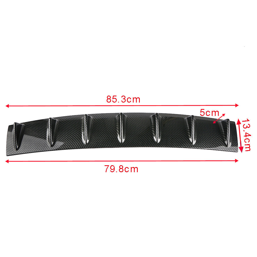 Carbon-colored rear lower bumper diffuser, 7-fin Spoiler, lip splitter 33x5