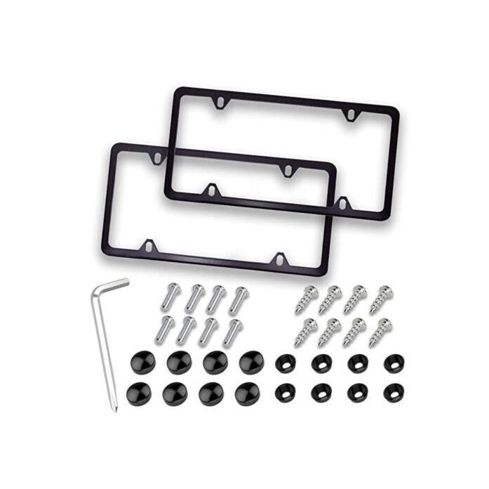 Car license plate frame cover cap trunk ultra-thin metallic black suitable for Buick