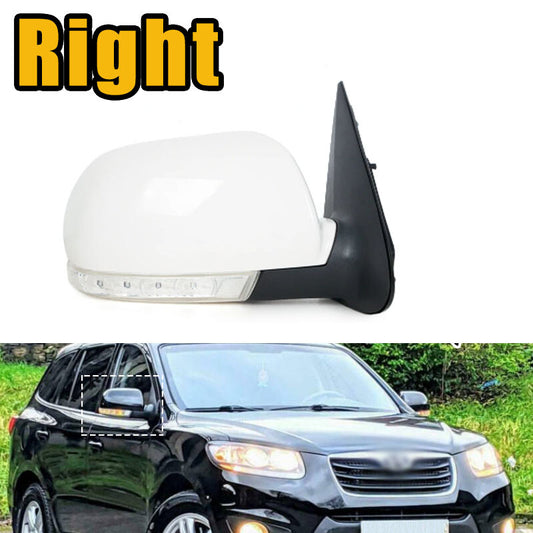 Right Rearview Mirror for Hyundai Santa Fe 2.4L 2.7L 07-12 8PINS With Lamp White