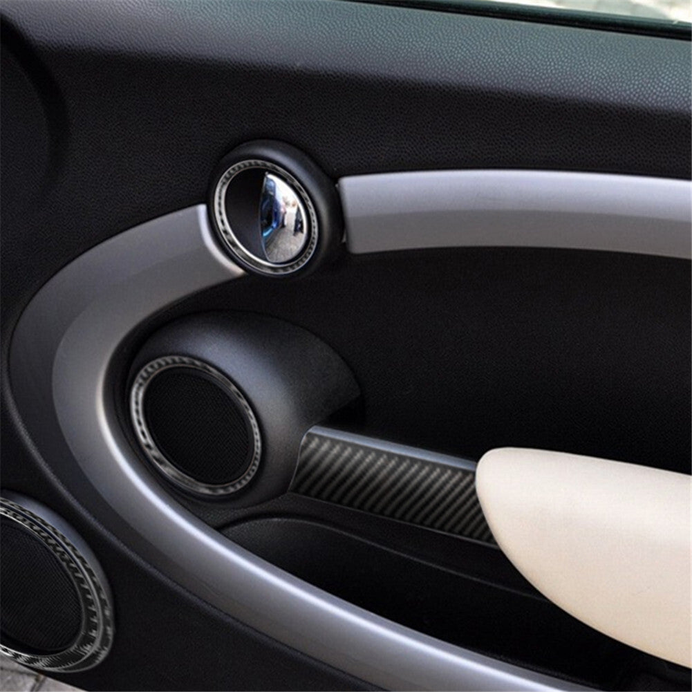 10Pcs Carbon Fiber Interior Door Push Handle Trim for Mini Cooper R55 R56 R57