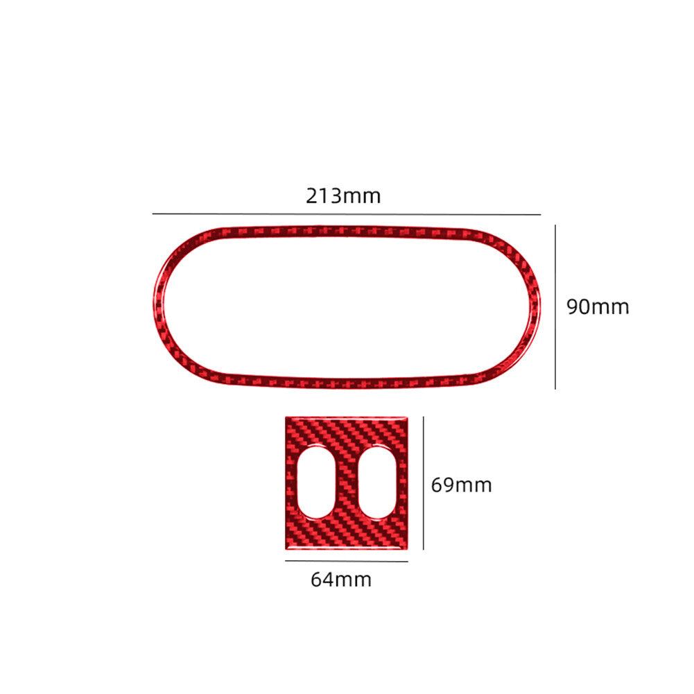 Red carbon fiber interior light control cover trim for Ford F-150 FX4