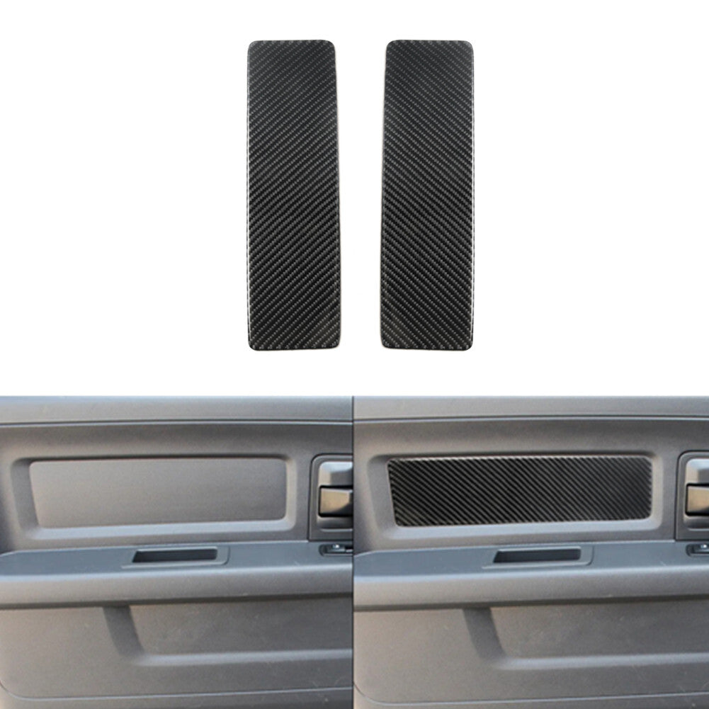 2pcs Carbon Fiber Interior Rear Door Panel Trim for Dodge for Ram 1500 2009-2012
