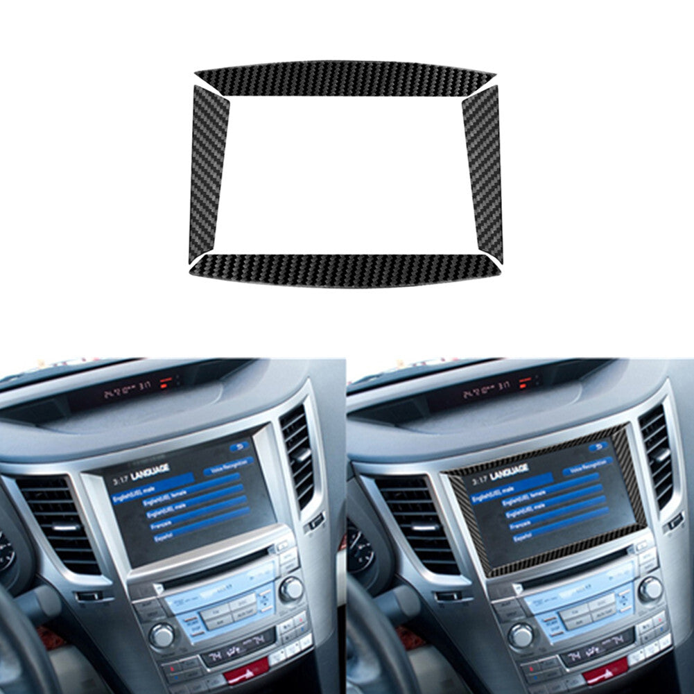 4X Carbon Fiber Navigation Outer Frame Cover for Subaru Legacy Outback 2010-2014