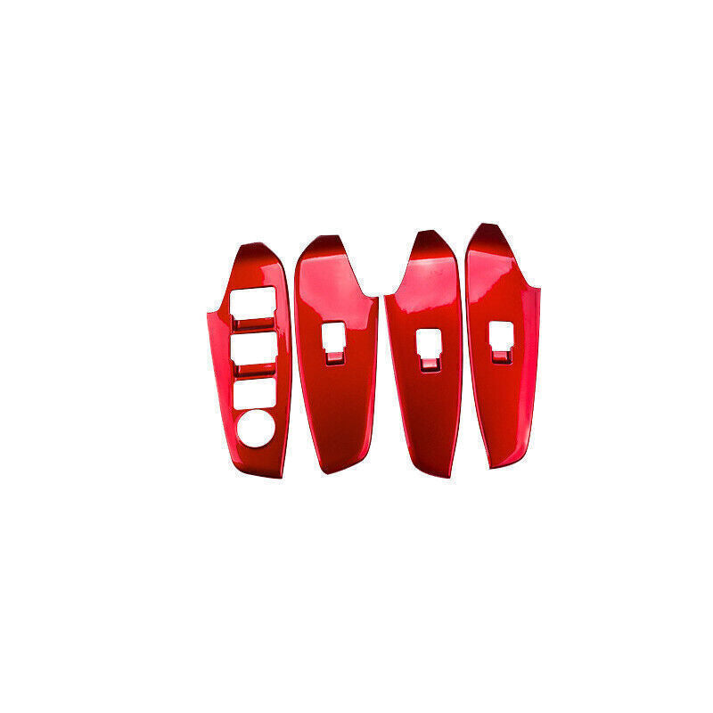 for Mazda 3 Axela 14-2018 ABS Bright Red Window Lift Lock Switch Panel Trim 4PCS