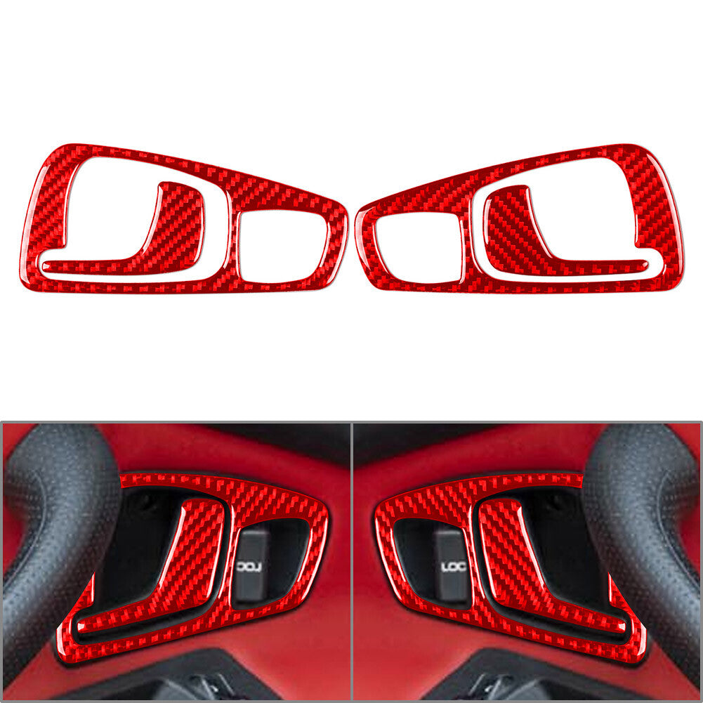 Fit for Honda S2000 2004-2009 Interior Door Handle Cover Trim Carbon Fiber Red Car