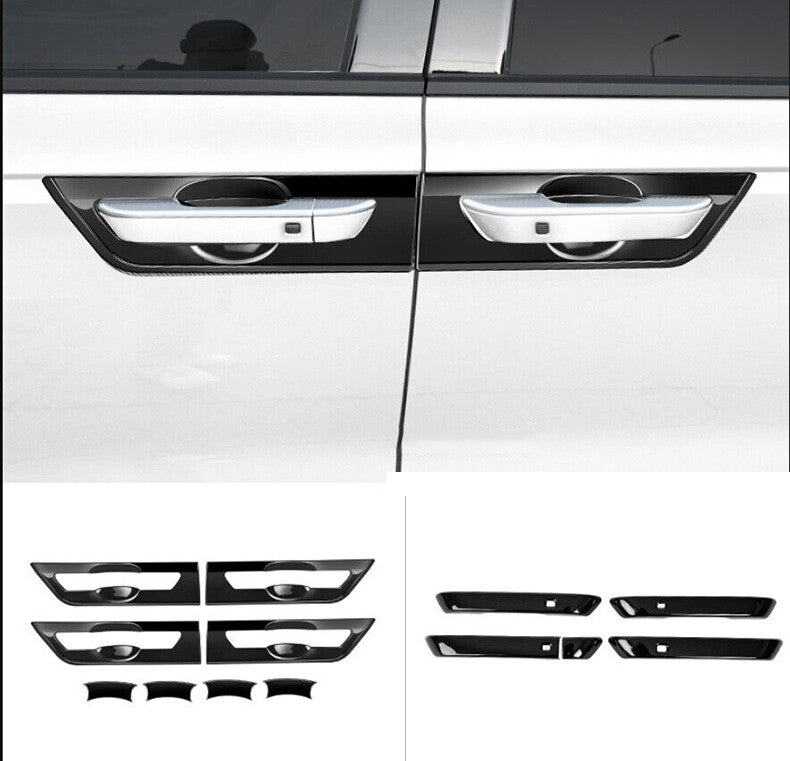 for Kia Carnival 2022-2023 Glossy Black Door Handle Cover+Bowl Cup Molding Trim
