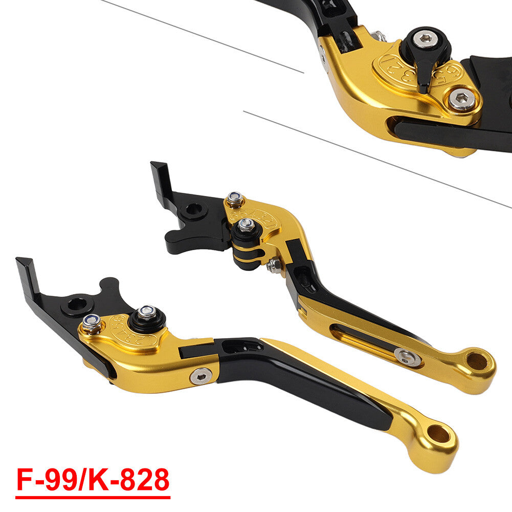 CNC Folding Extendable Brake Clutch Levers for Kawasaki ZX10R/RR/KRT 16-20 Gold