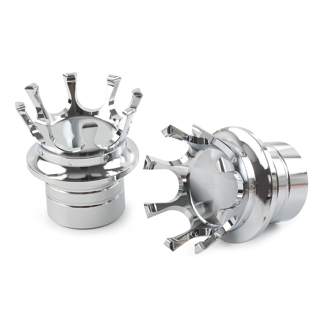 Crown Front Axle Nut Cover Pair Fit for Harley Softail Srtster Road King Chrome