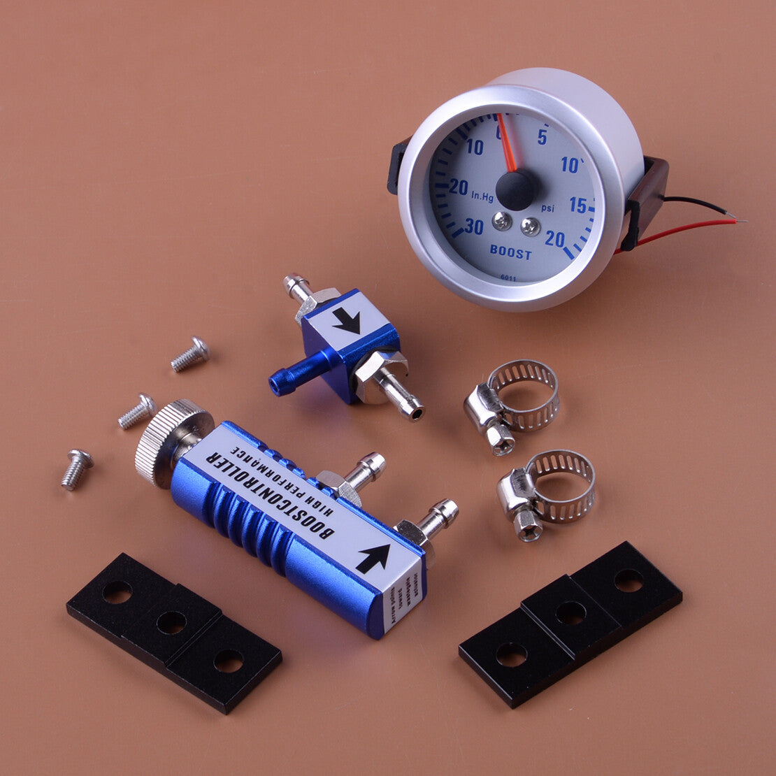 0-30PSI Manual Turbo Boost Controller Kit with 2 52mm Turbo Boost Gauge Meter