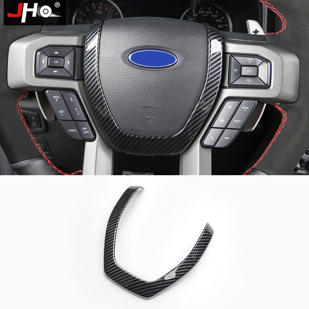 Steering Wheel Button Cover Sticker Carbon Fiber for Ford F150 2017-2020