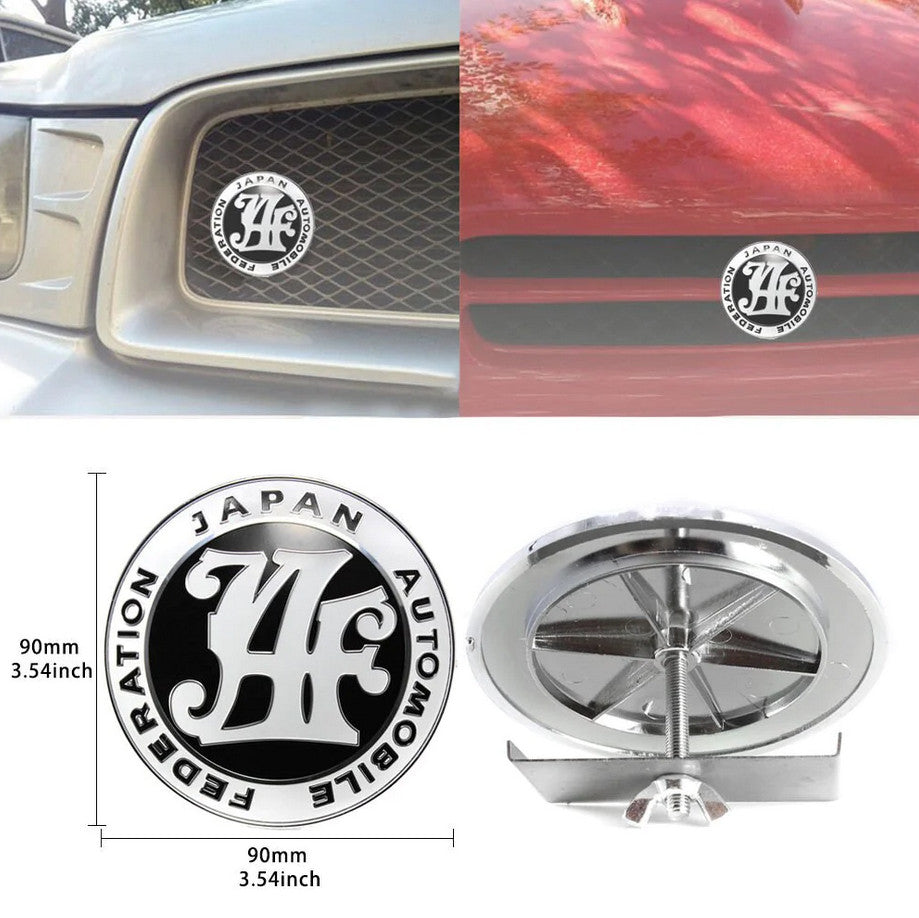 Car grille front badge Japan Automobile Federation black applicable to for Subaru