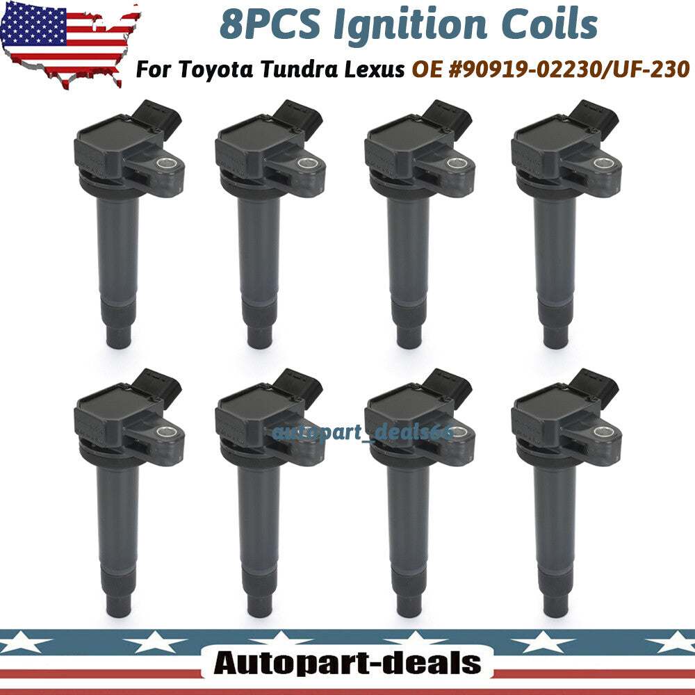 8 Ignition Coils for Toyota Tendera 2001-2009 4.7L V8 for Lexus 90919-02230 UF230