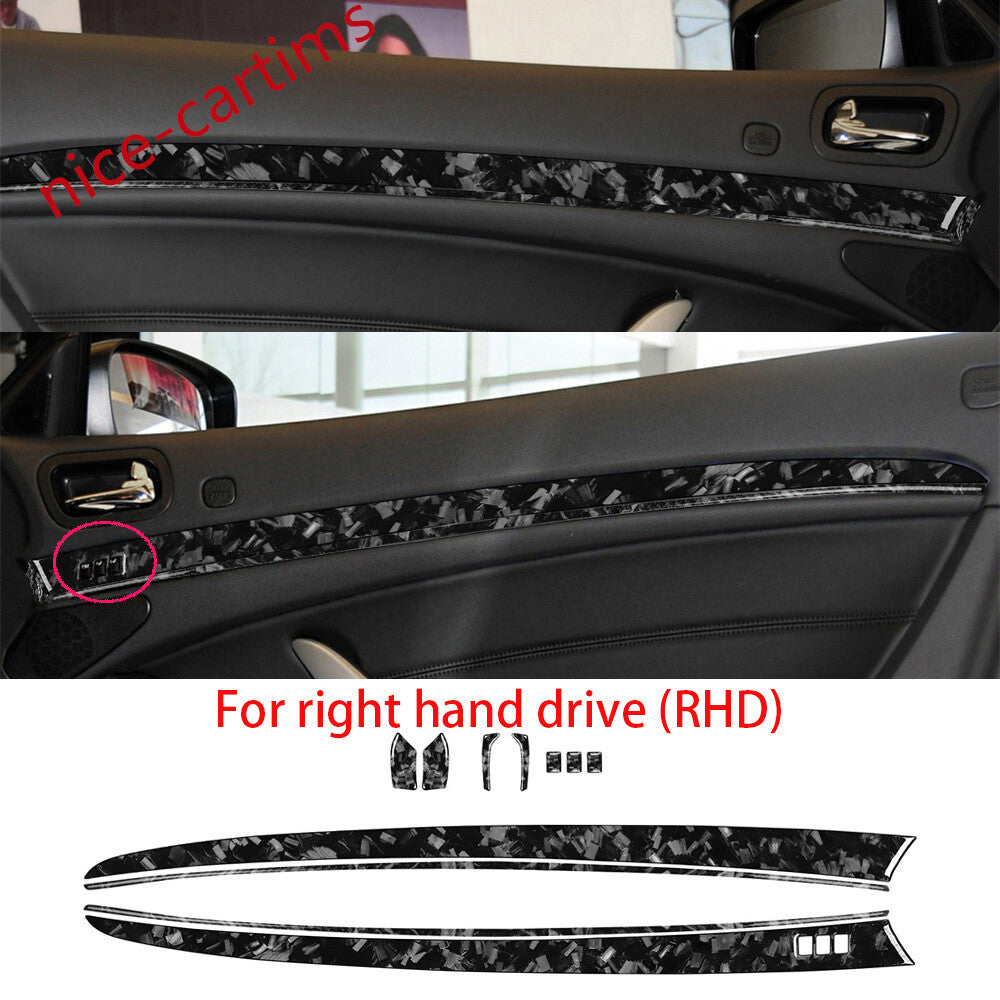 RHD Interior Door Panel Trim for Infiniti G37 2Dr 2010-13 Q60 14-15Forged Carbon