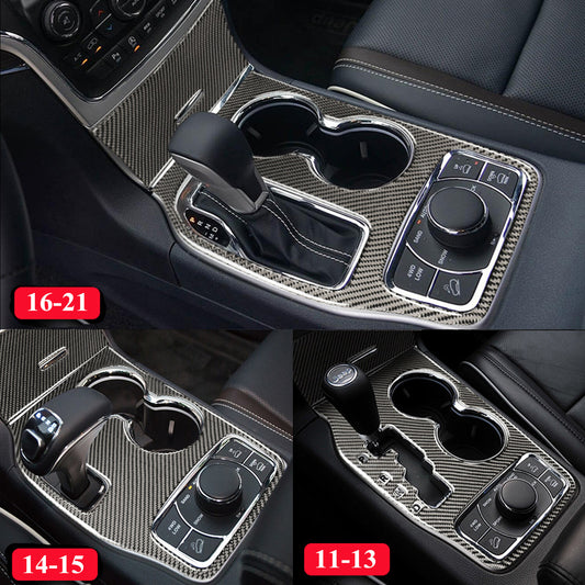for Jeep Grand Cherokee 11-22 Carbon Fiber Cup Gear Panel Protector Cover Trim