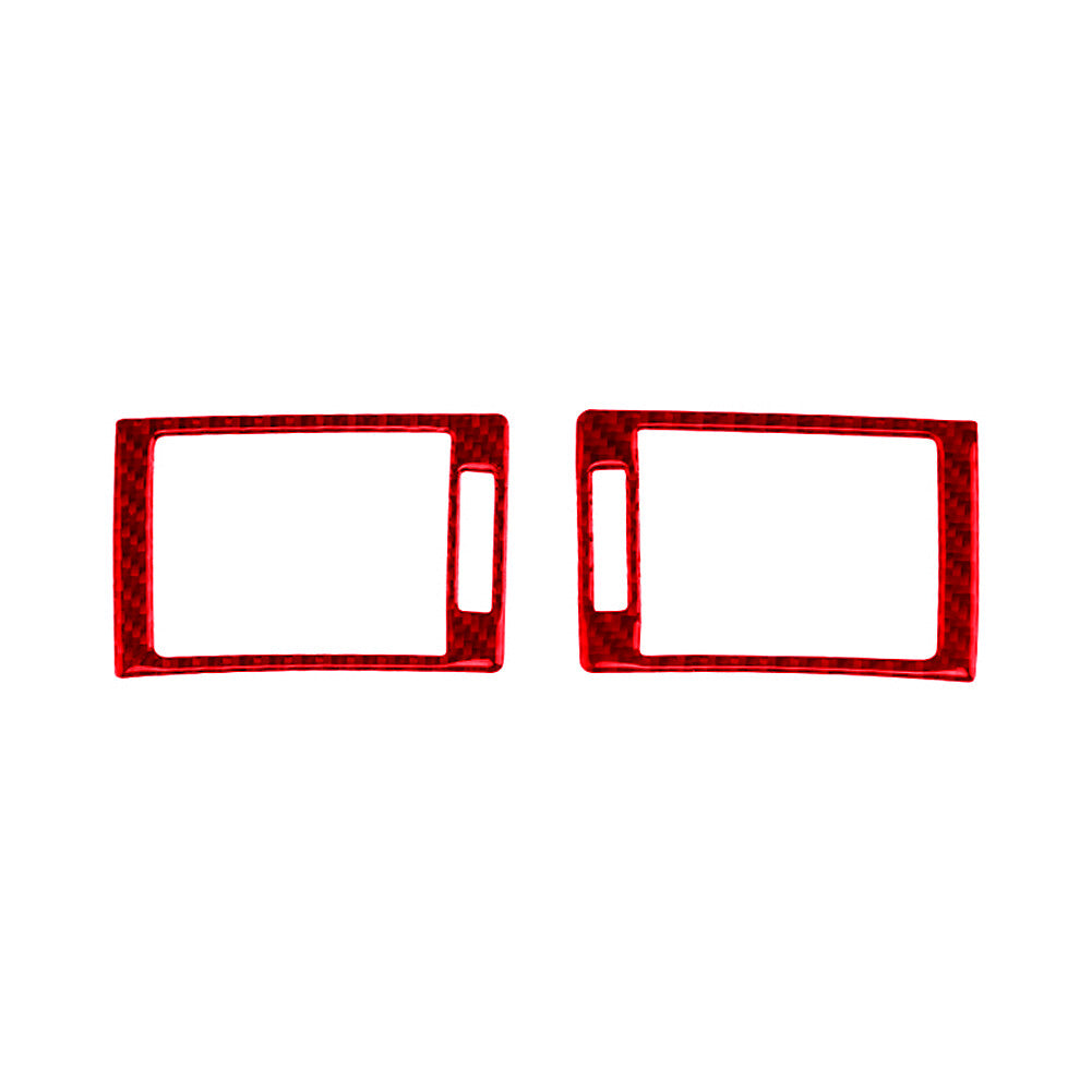 2x Red Carbon Fiber Dash Vent Outlet Trim for Audi A4 S4 05-20
