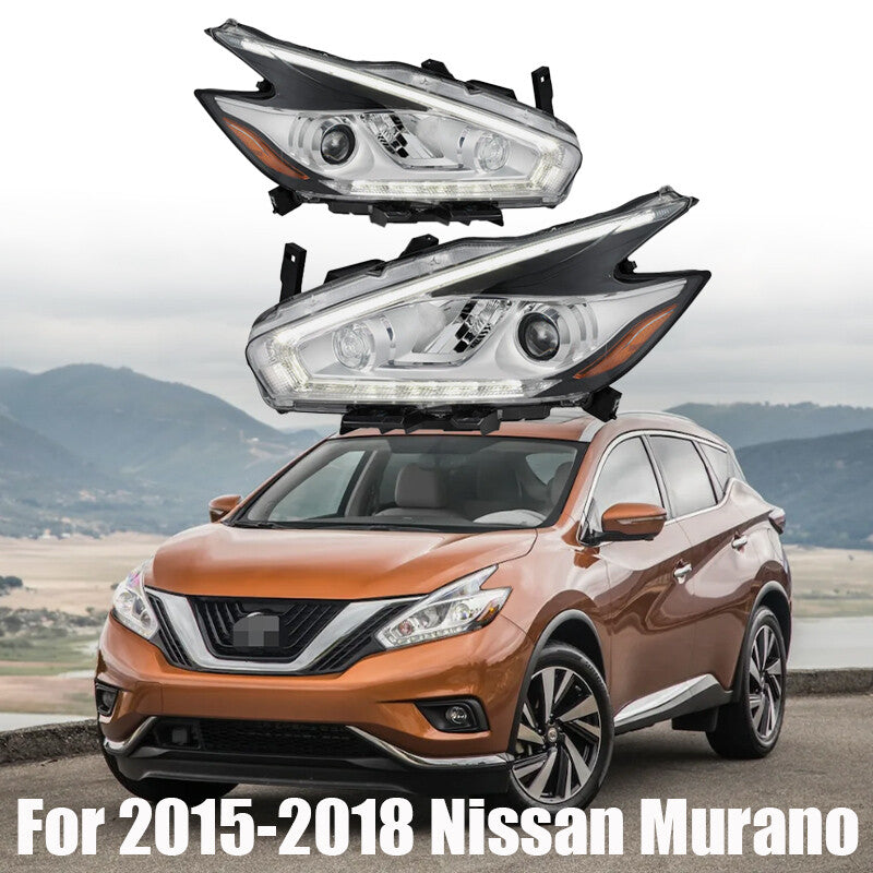Full LED Headlights Assembly Headlamps Left+Right For 2015-2018 for Nissan Murano