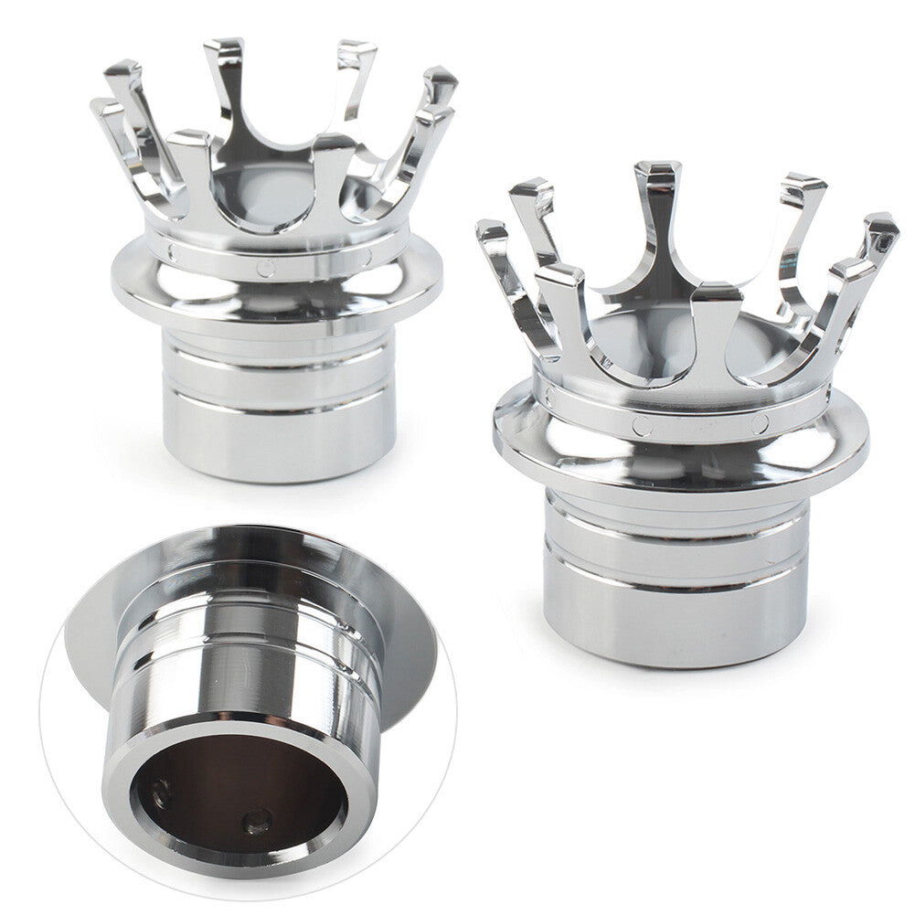 Crown Front Axle Nut Cover Pair Fit for Harley Softail Srtster Road King Chrome