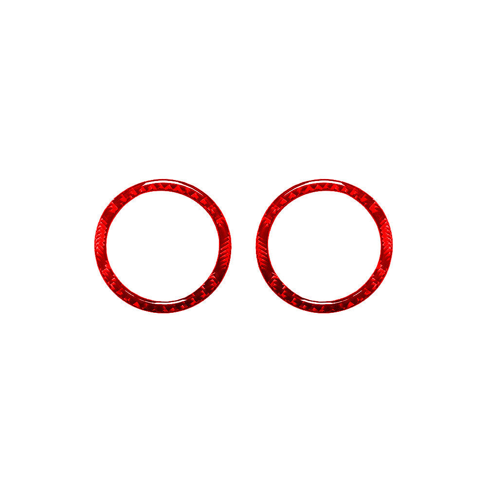2Pcs Red Cup Holder Trim Ring Cover Carbon Fiber for Mercedes R-Class 2009-2012