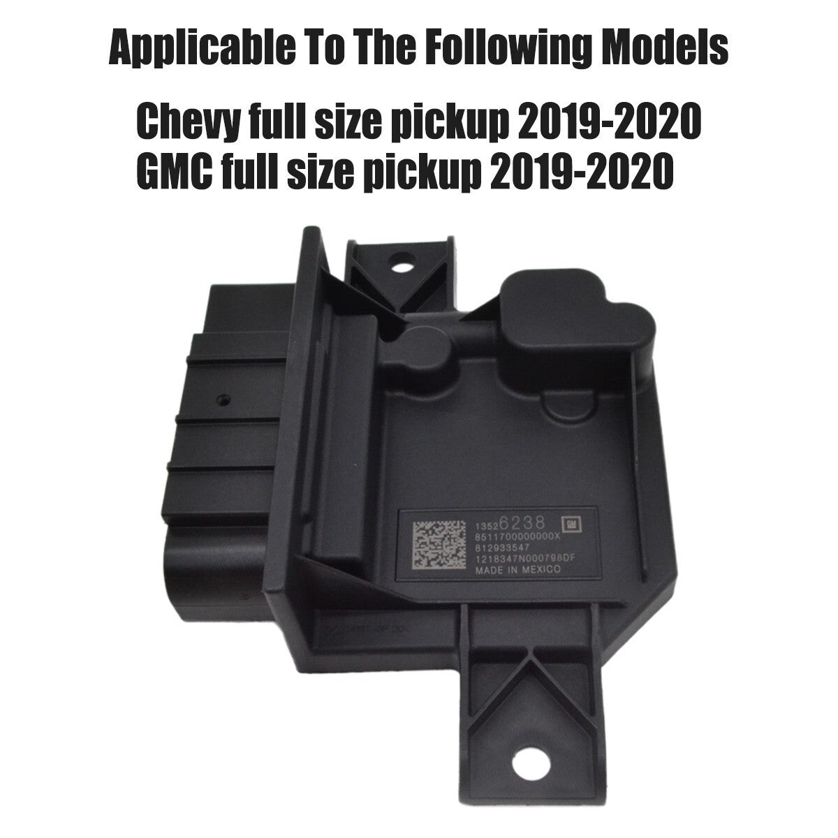 Fuel pump control module 13526238 compatible with 2019-2020 for Chevrolet pickup trucks.