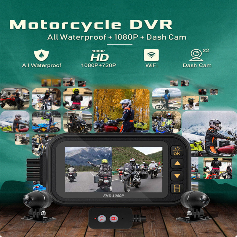 Motorcycle HD 1080P Video Driving Recorder Waterproof DVR Hand Control Camera