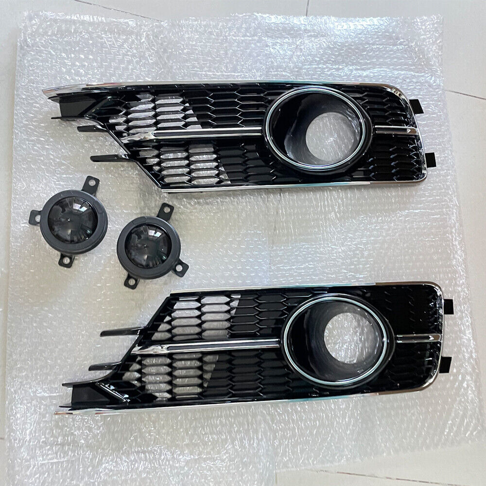2X Fog Light Grill Front Lower Grille Cover W/ACC Fit for Audi A6 S6 2016-2018