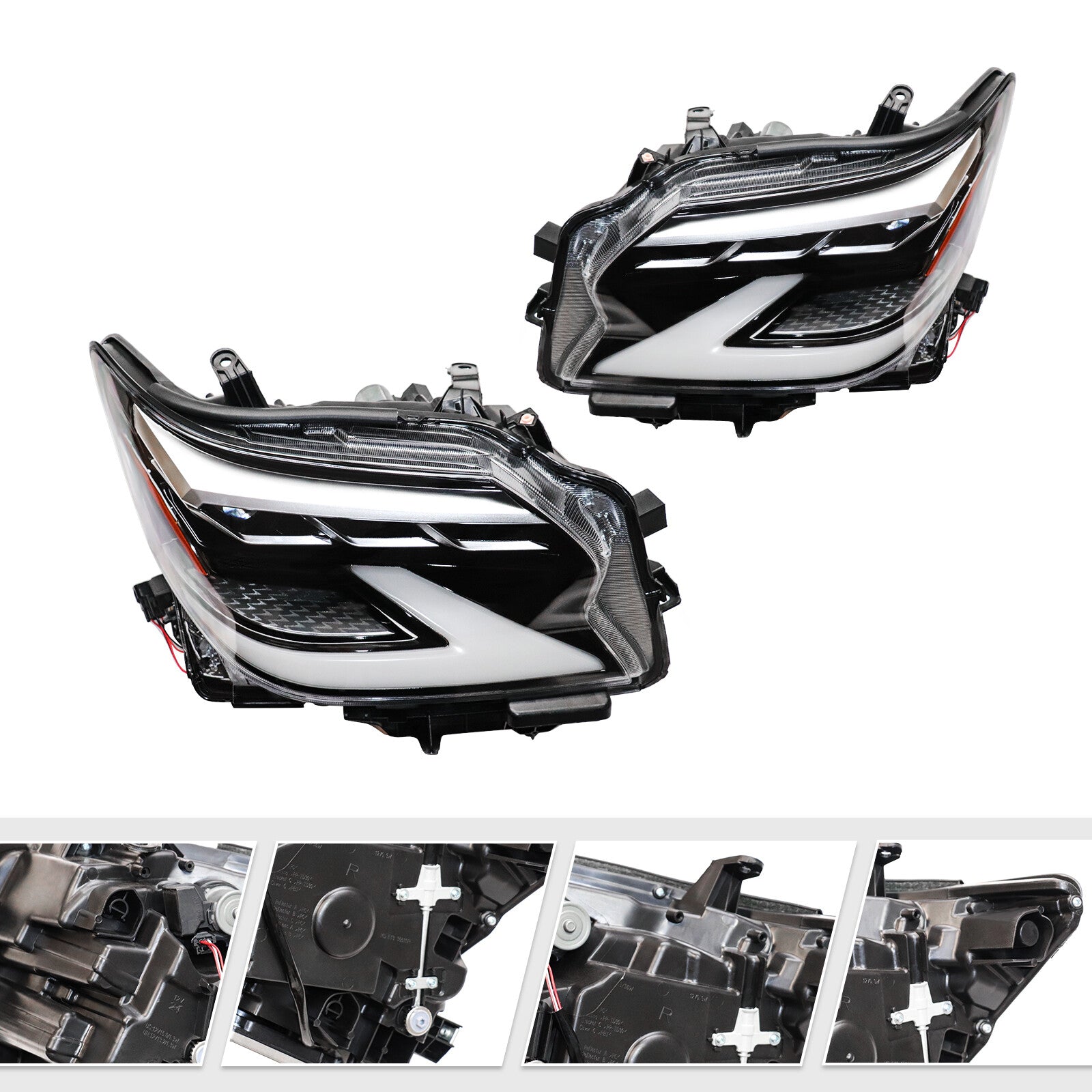 Fit 2014-2019 for Lexus GX460 LED Headlight Sequential Signal Turn Assembly 1 Pair