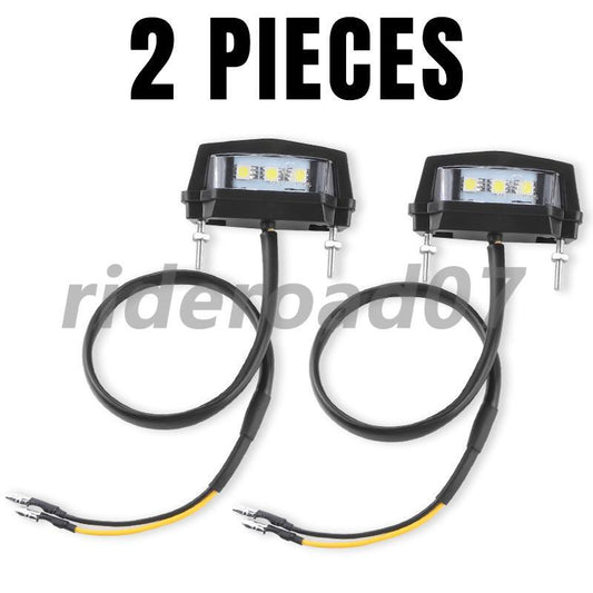 2Pcs 12V ABS Motorcycle Waterproof License Plate White LED Light Lamp Universal
