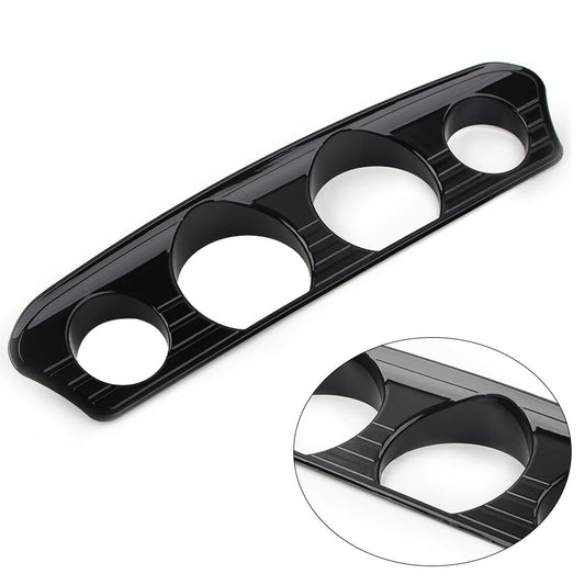 Black Tri Line Gauge Stereo Accent Trim Cover for Harley Touring 2014-2021 2015