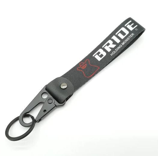 Car keychain/key ring with lanyard, car accessories, bridal, black, suitable for Mitsubishi .