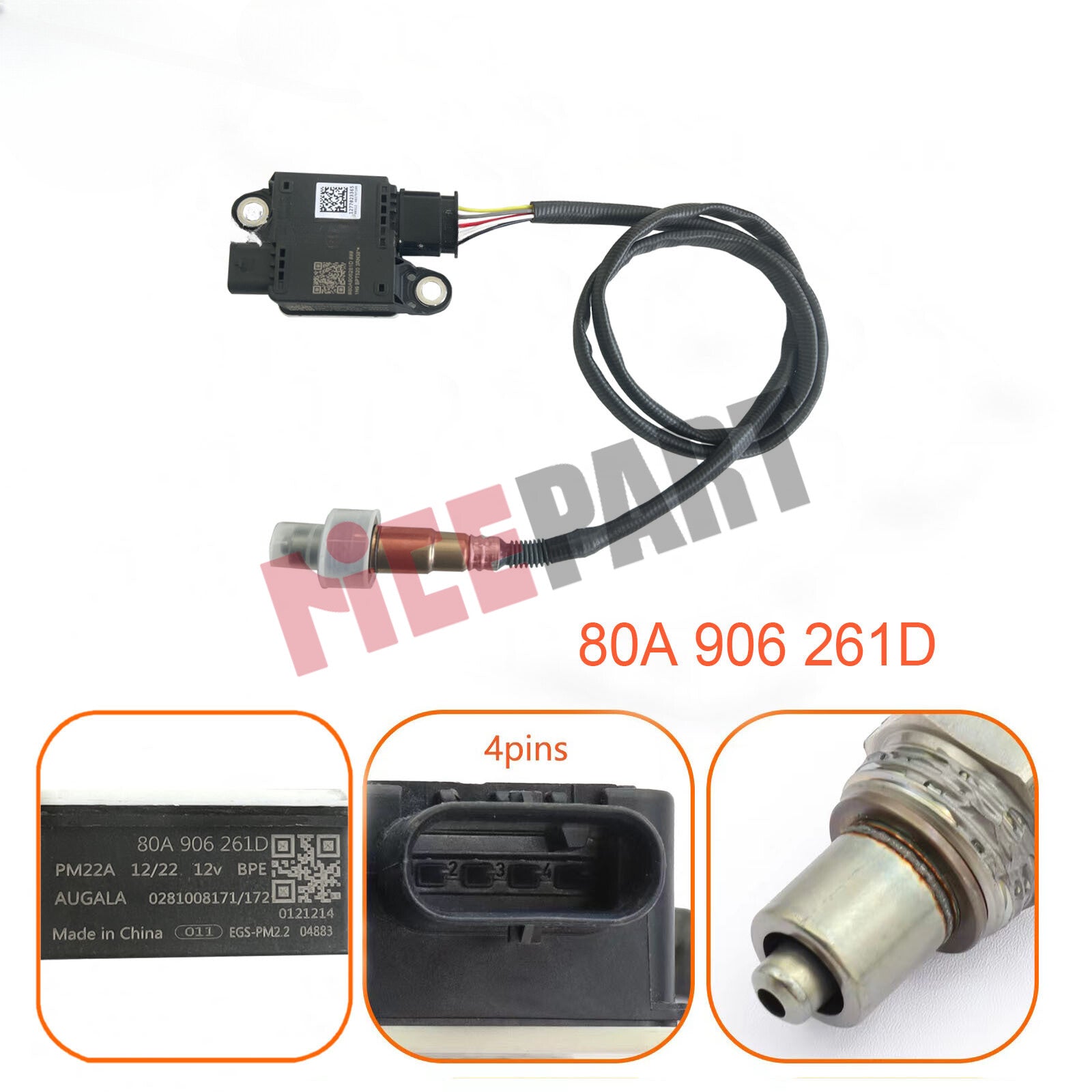 80A906261D and 80A906261 PM particulate matter sensor compatible with for Audi Q5 17-20 3.0L