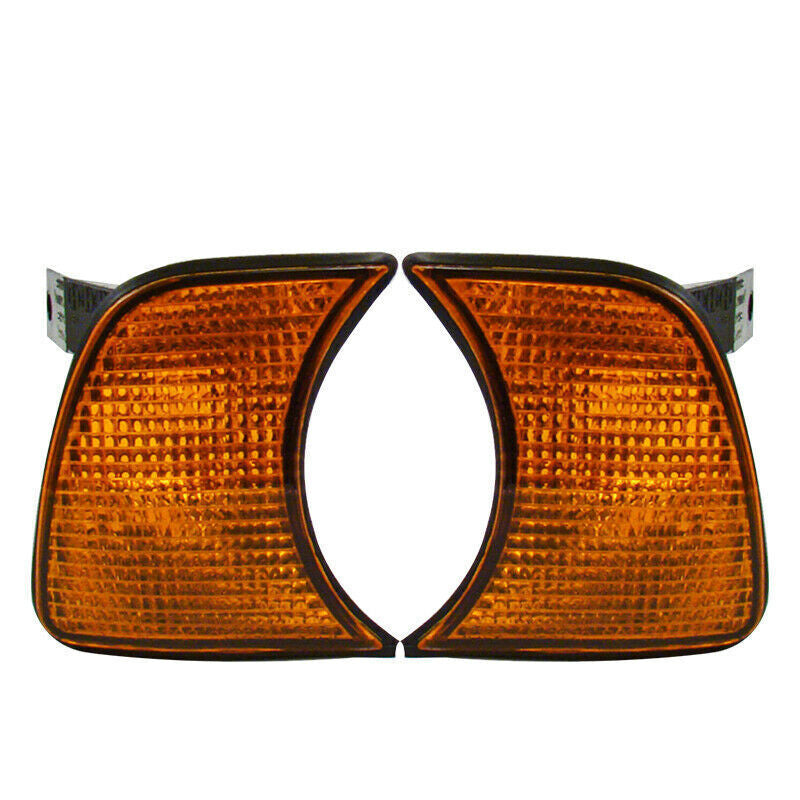 Pair for BMW 5-Series E34 1989 1990-1995 Amber Corner Lights Turn Signals light