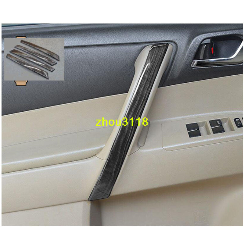 4X Black Wood Grain Interior door handle Cover Trims for Toyota Highlander 08-13